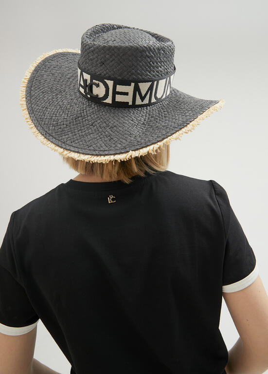 SOMBRERO IN RAFIA GREY LOLA CASADEMUNT