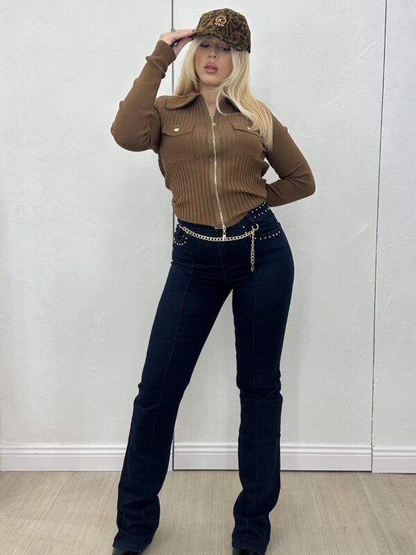 PANTALONE DENIM CON BORCHIE DENNY ROSE