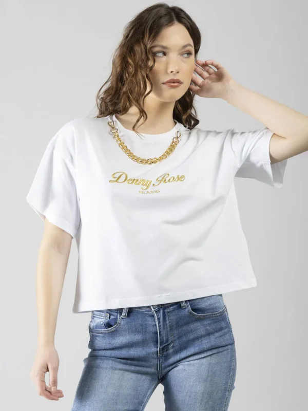 T-SHIRT CON CATENA GIOIELLO  DENNY ROSE