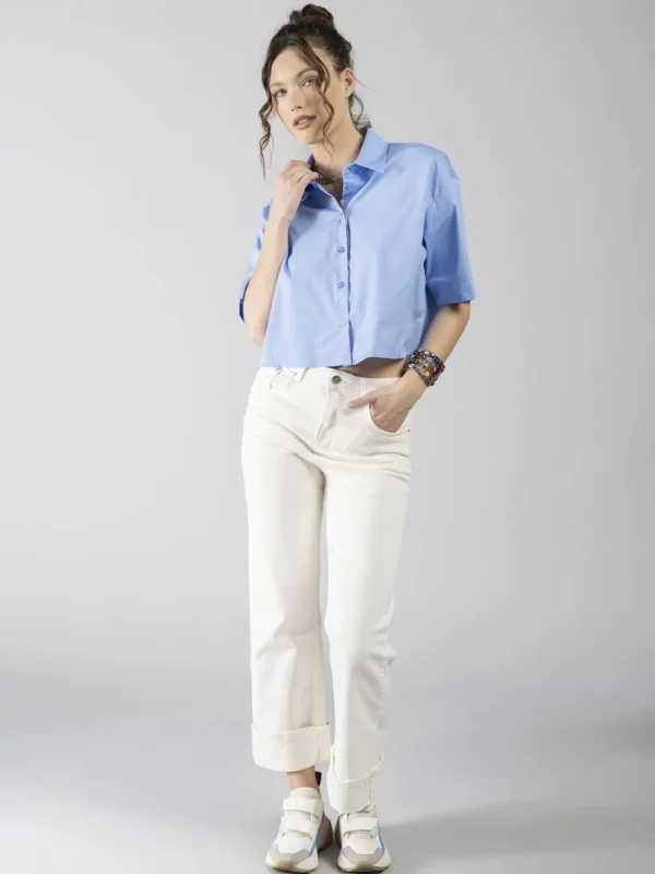PANTA DENIM RISVOLTO LARGO  DENNY ROSE