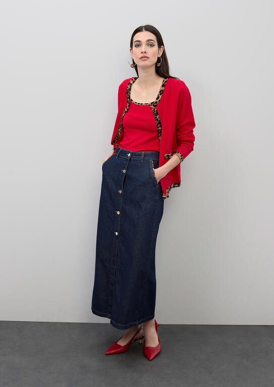 GONNA LUNGA DENIM DETTAGLIO LEO  LOLA CASADEMUNT
