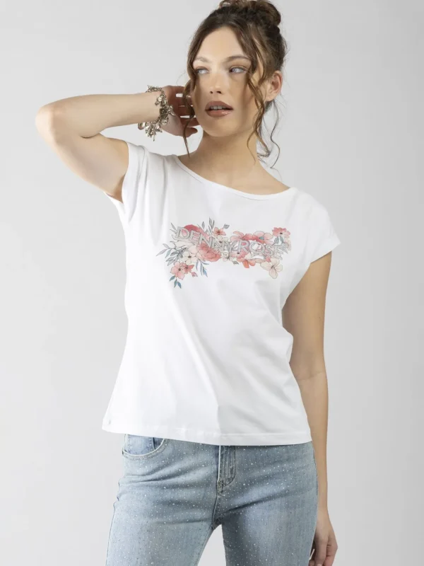 T-SHIRT SCRITTA COLOR  DENNY ROSE